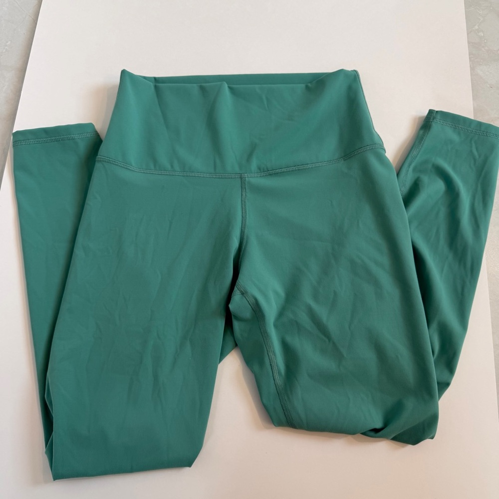 Everlane Womens The Perform Ankle Leggings Sz S Green Interior Pocket High Waist